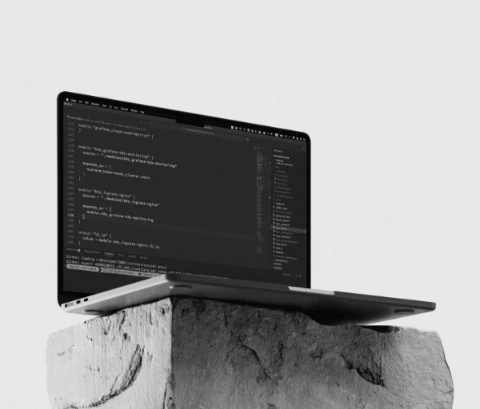 Laptop with code